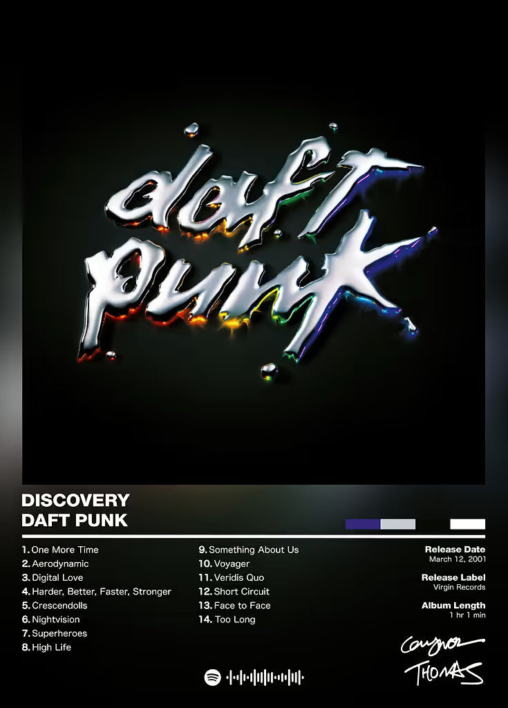 Daft Punk metal poster artwork